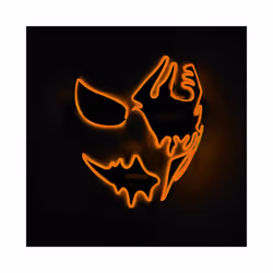 Neon Light LED Mask LED Halloween Scary Mask Cosplay Party Masque Masquerade - Orange 1