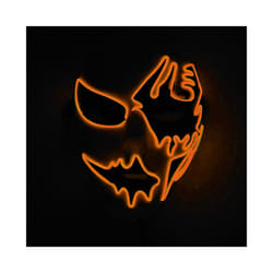 Neon Light LED Mask LED Halloween Scary Mask Cosplay Party Masque Masquerade - Orange 1
