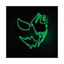 Neon Light LED Mask LED Halloween Scary Mask Cosplay Party Masque Masquerade - Green 1