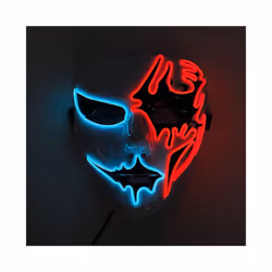 Neon Light LED Mask LED Halloween Scary Mask Cosplay Party Masque Masquerade - Multicolor 4