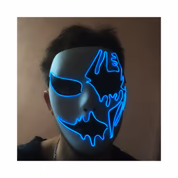 Neon Light LED Mask LED Halloween Scary Mask Cosplay Party Masque Masquerade - Multicolor 4