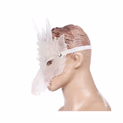 Silica Gel Halloween Dragon Mask 3D Animal Dragon Mask Halloween Carnival - Silica gel blue