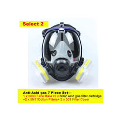 Chemical Mask 6800 7 in 1 Gas Mask Dustproof Respirator Paint Pesticide - Acid gas 7 piece set
