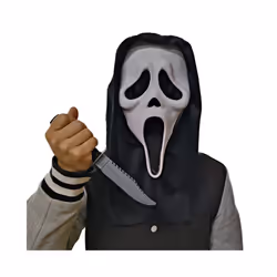 Adult Ghost Face Mask Scream Men's Horror Robe Costume Knife Glove Scary - Mask and Knife