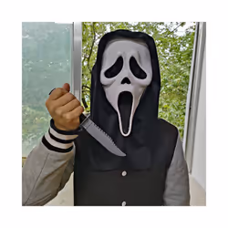 Adult Ghost Face Mask Scream Men's Horror Robe Costume Knife Glove Scary - Whole Set No 1