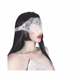 Lady Sexy Lace Eye Mask Blindfolds Black Cutout Patch Blindfolds Hollow - White