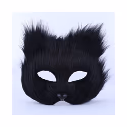 Furry Fox Masks Half Face Eye Mask Cosplay Props Halloween Christmas Carnival - Long-white