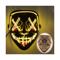 Halloween Luminous LED Mask Purge Masks Election Mascara Costume Mask - yellow