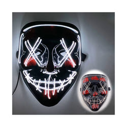 Halloween Luminous LED Mask Purge Masks Election Mascara Costume Mask - white