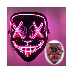 Halloween Luminous LED Mask Purge Masks Election Mascara Costume Mask - pink
