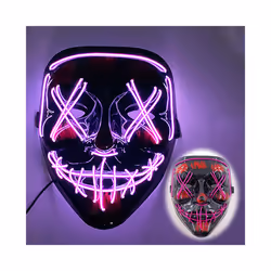 Halloween Luminous LED Mask Purge Masks Election Mascara Costume Mask - purple