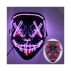 Halloween Luminous LED Mask Purge Masks Election Mascara Costume Mask - purple