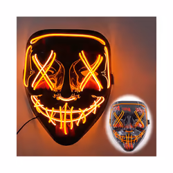 Halloween Luminous LED Mask Purge Masks Election Mascara Costume Mask - orange