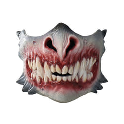 P-Jsmen Horror Mask Halloween Decoration Creepy Teeth Half Face Halloween - Gray
