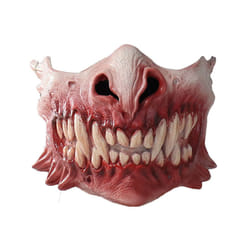 P-Jsmen Horror Mask Halloween Decoration Creepy Teeth Half Face Halloween - Flesh color