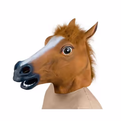 Horse Mask Halloween Horse Head Mask Latex Creepy Animal Costume Theater - 1