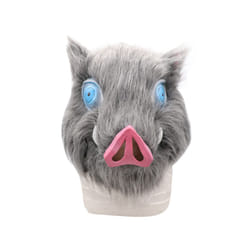 Inosuke Hashibira Mask Helmet Demon Slayer Kimetsu No Yaiba Cosplay Hood - gray mask