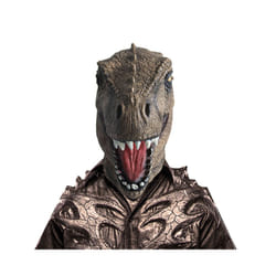 Halloween Dragon Dinosaur Mask Full Face Latex Horror Dinosaur Headgear - Brown