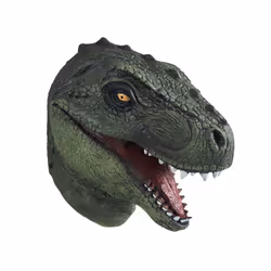 Halloween Dragon Dinosaur Mask Full Face Latex Horror Dinosaur Headgear - green