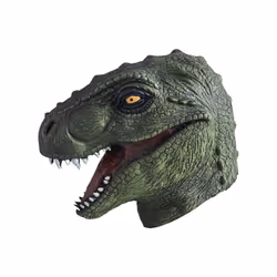 Halloween Dragon Dinosaur Mask Full Face Latex Horror Dinosaur Headgear - green