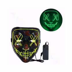 LED Halloween Mask Luminous Glow In The Dark Mascaras Halloween Party - Fluorescent green