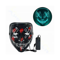 LED Halloween Mask Luminous Glow In The Dark Mascaras Halloween Party - 1pcs sky blue