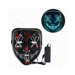 LED Halloween Mask Luminous Glow In The Dark Mascaras Halloween Party - 1pcs white