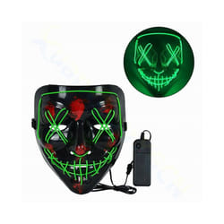 LED Halloween Mask Luminous Glow In The Dark Mascaras Halloween Party - 1pcs green