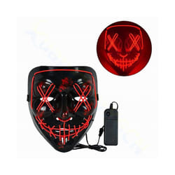 LED Halloween Mask Luminous Glow In The Dark Mascaras Halloween Party - 1pcs red