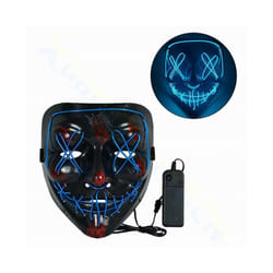 LED Halloween Mask Luminous Glow In The Dark Mascaras Halloween Party - 1pcs blue
