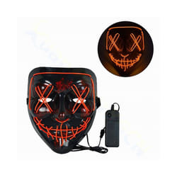 LED Halloween Mask Luminous Glow In The Dark Mascaras Halloween Party - 1pcs orange