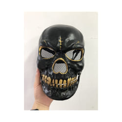 Halloween Moveable Mouth Skull Mask Cosplay Horror Bloody Skeleton Killer - black skull mask