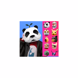 Cosplay Masks Halloween Party Mask Supplies Panda Bear Costume Head Hood - Adult-Free cutting