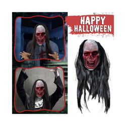 Creepy Halloween Zombie Mask The Evil Cosplay Props Long Hair Scary Mask - Black-4