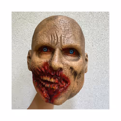 Creepy Halloween Zombie Mask The Evil Cosplay Props Long Hair Scary Mask - Black-9