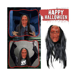 Creepy Halloween Zombie Mask The Evil Cosplay Props Long Hair Scary Mask - Black-6
