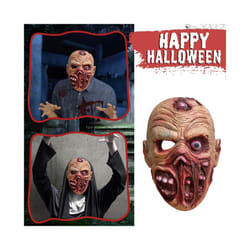 Creepy Halloween Zombie Mask The Evil Cosplay Props Long Hair Scary Mask - Khaki-2