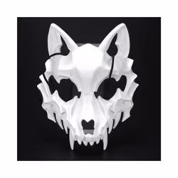Unisex Japanese Anime Dragon God Skeleton Half Face Mask Cosplay Animal - B black