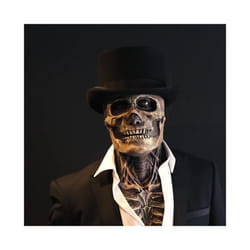 Newest Skeleton Bio-Mask Halloween Horror Mask Party Cosplay Props Silicone - Red skull and Hat