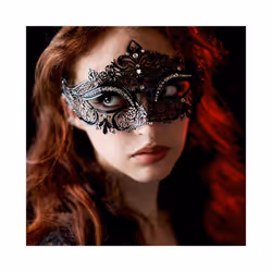 Women Hollow Lace Masquerade Face Mask Sexy Cosplay Prom Party Props Costume - P