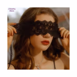 1pc Lady Sexy Lace Eye Mask Blindfolds Black White Cutout Patch Blindfolds - 1pc as picture