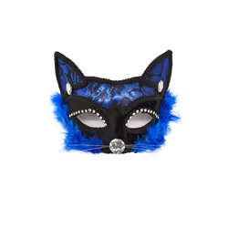 P-Jsmen Luxury Venetian Masquerade Mask Sexy Black Cat Lace Mask Fancy - Blue