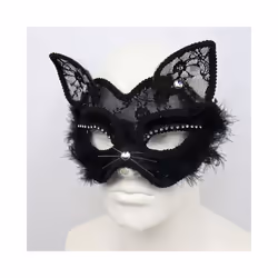 P-Jsmen Luxury Venetian Masquerade Mask Sexy Black Cat Lace Mask Fancy - Blue