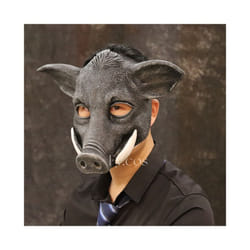 Furry  Animal Mask for Men Real Latex Hood Pig Gorilla Donkey Dino Head - Fish Mask B