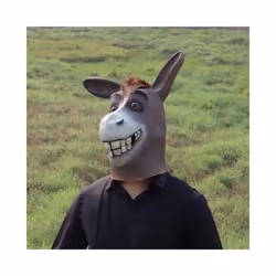 Furry  Animal Mask for Men Real Latex Hood Pig Gorilla Donkey Dino Head - Donkey Mask