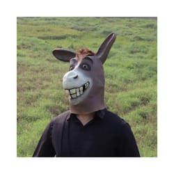 Furry  Animal Mask for Men Real Latex Hood Pig Gorilla Donkey Dino Head - Donkey Mask