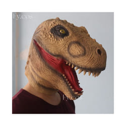 Furry  Animal Mask for Men Real Latex Hood Pig Gorilla Donkey Dino Head - Dino Mask A