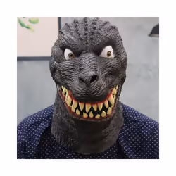 Furry  Animal Mask for Men Real Latex Hood Pig Gorilla Donkey Dino Head - Dino Mask C