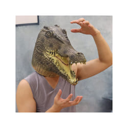 Furry  Animal Mask for Men Real Latex Hood Pig Gorilla Donkey Dino Head - Crocodile mask