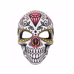 Scary Skull Print Mask Mexican Day of the Dead Mask Halloween Costume - Diamond